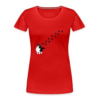 Cat paws - Women's Premium Organic T-Shirt - red - Front - Mia (176cm)