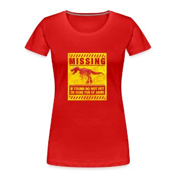 Dinosaure fossile Triceratops Enfance - T-shirt bio Premium Femme - rouge - Devant - Mia (176cm)