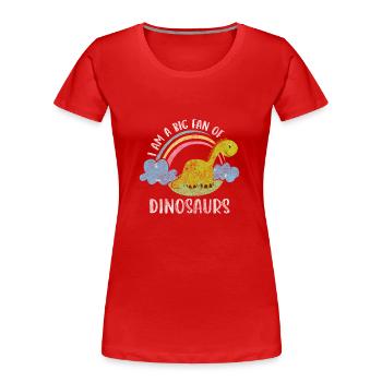 Dino Fossile Fleischfresser - Frauen Premium Bio T-Shirt - Rot - Vorne - Mia (176cm)