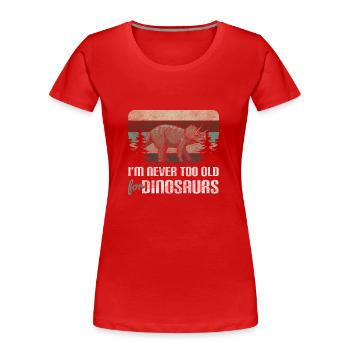 Dinosaures Fossile Velociraptor Crétacé - T-shirt bio Premium Femme - rouge - Devant - Mia (176cm)