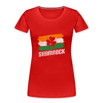 Motivation Glücklich Optimist Glückssymbol - Frauen Premium Bio T-Shirt - Rot - Vorne - Mia (176cm)