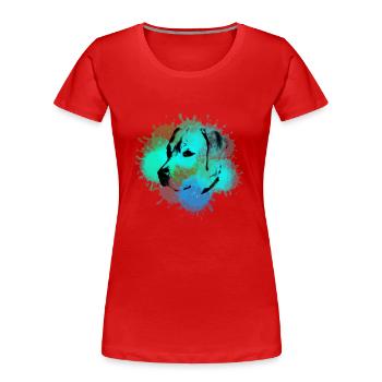 Labrador, Golden Retriever,Aquarell, malerei - Frauen Premium Bio T-Shirt - Rot - Vorne - Mia (176cm)