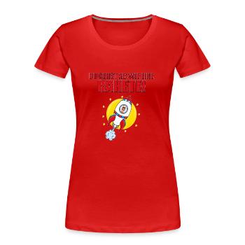 DU GEHST AB WIE EINE RAKETE! - PFERD - WELTALL - Frauen Premium Bio T-Shirt - Rot - Vorne - Mia (176cm)