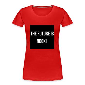 THE FUTURE IS NDOKI - Women's Premium Organic T-Shirt - red - Front - Mia (176cm)