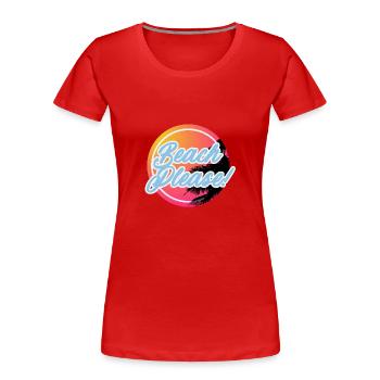 Paradis tropical: plage s’il vous plaît! Ambiance vacances - T-shirt bio Premium Femme - rouge - Devant - Mia (176cm)