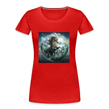 Aquarius Horse - Women's Premium Organic T-Shirt - red - Front - Mia (176cm)