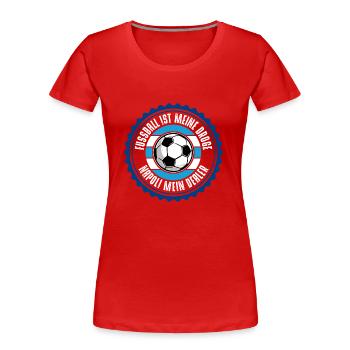 NAPOLI - Frauen Premium Bio T-Shirt - Rot - Vorne - Mia (176cm)