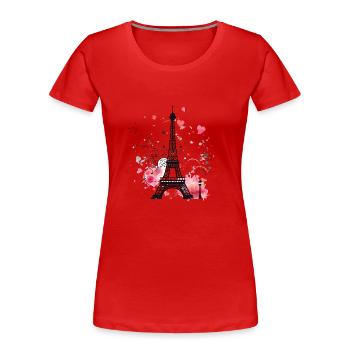 Paris, the city of love - Women's Premium Organic T-Shirt - red - Front - Mia (176cm)