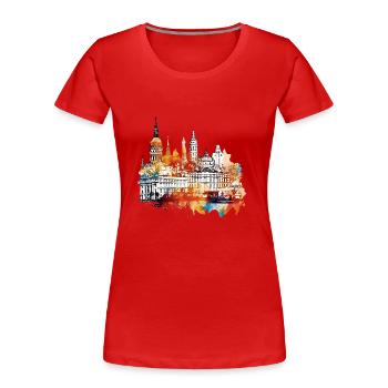 Madrid est la capitale dynamique de l’Espagne - T-shirt bio Premium Femme - rouge - Devant - Mia (176cm)