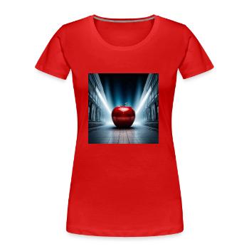 Apples in the city - Women's Premium Organic T-Shirt - red - Front - Mia (176cm)