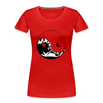 YIN YANG MOUNTAIN Cottagecore and Goblincore - Women's Premium Organic T-Shirt - red - Front - Mia (176cm)