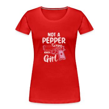 Waffe Pistole Sportschießen Krieg - Frauen Premium Bio T-Shirt - Rot - Vorne - Mia (176cm)