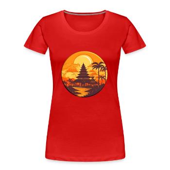 Bali est un paradis tropical - T-shirt bio Premium Femme - rouge - Devant - Mia (176cm)