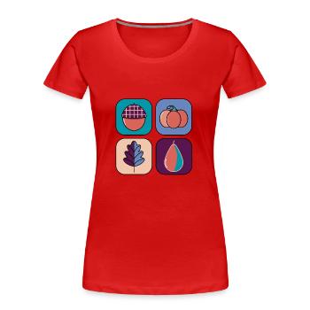 Herbstliches Design #1 - Frauen Premium Bio T-Shirt - Rot - Vorne - Mia (176cm)