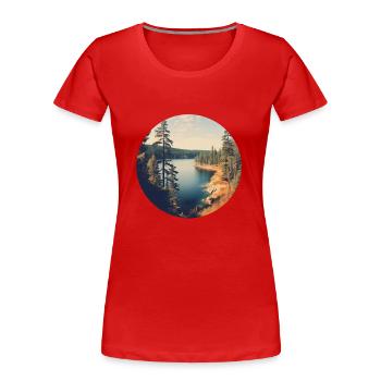 Une belle journée au Canada - T-shirt bio Premium Femme - rouge - Devant - Mia (176cm)