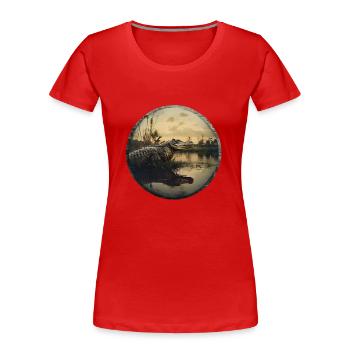 Un gros alligator dans les Everglades - T-shirt bio Premium Femme - rouge - Devant - Mia (176cm)