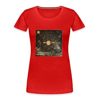 Antike Sternenkarte - Frauen Premium Bio T-Shirt - Rot - Vorne - Mia (176cm)