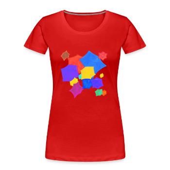 BUBBLES OF A HYPERBOLIC PLANET V T-shirt - Frauen Premium Bio T-Shirt - Rot - Vorne - Mia (176cm)