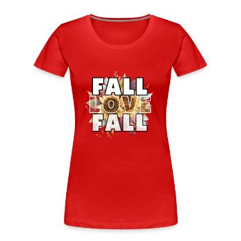 Fall, Love, Fall - Frauen Premium Bio T-Shirt - Rot - Vorne - Mia (176cm)