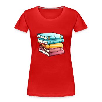 Livre Lecture Livres Cadeau Lecteur Amoureux du livre - T-shirt bio Premium Femme - rouge - Devant - Mia (176cm)