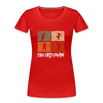 Schwertkämpfer Axt Kendo Sieg - Frauen Premium Bio T-Shirt - Rot - Vorne - Mia (176cm)