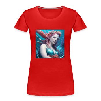 blockedName - Frauen Premium Bio T-Shirt - Rot - Vorne - Mia (176cm)