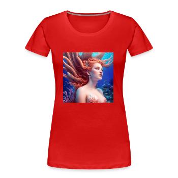 blockedName - Women's Premium Organic T-Shirt - red - Front - Mia (176cm)