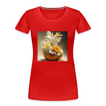 Halloween flower arrangement - Women's Premium Organic T-Shirt - red - Front - Mia (176cm)