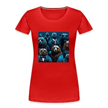 Neon neon style bear pattern - Women's Premium Organic T-Shirt - red - Front - Mia (176cm)