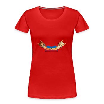 PFERDE - PONYS - PFERD - PONY - SOFA - CHILLEN - Frauen Premium Bio T-Shirt - Rot - Vorne - Mia (176cm)