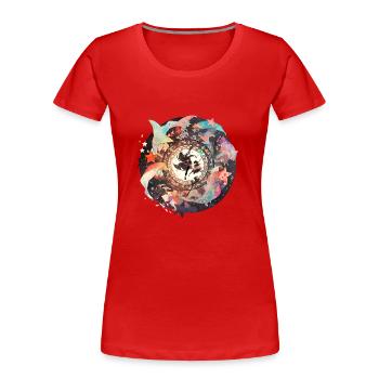Sprint to the Heart of the Universe - Women's Premium Organic T-Shirt - red - Front - Mia (176cm)