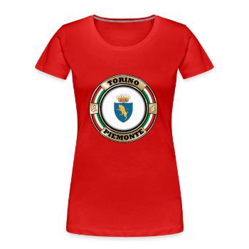 Turin, Piemont - Frauen Premium Bio T-Shirt - Rot - Vorne - Mia (176cm)