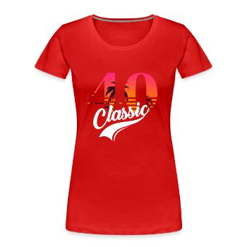 Vintage 1940-40th anniversary - Women's Premium Organic T-Shirt - red - Front - Mia (176cm)