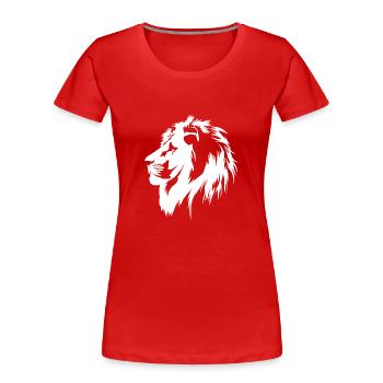 Le roi des chats (blanc) - T-shirt bio Premium Femme - rouge - Devant - Mia (176cm)