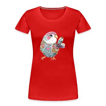 Budgie Bird Cockatiel Bird Propriétaire - T-shirt bio Premium Femme - rouge - Devant - Mia (176cm)