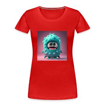 Joyeux Halloween mignon monstre marin langue effrayante - T-shirt bio Premium Femme - rouge - Devant - Mia (176cm)
