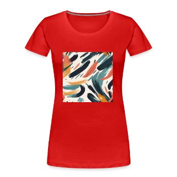 modernes Pinselstrichdesign - Frauen Premium Bio T-Shirt - Rot - Vorne - Mia (176cm)