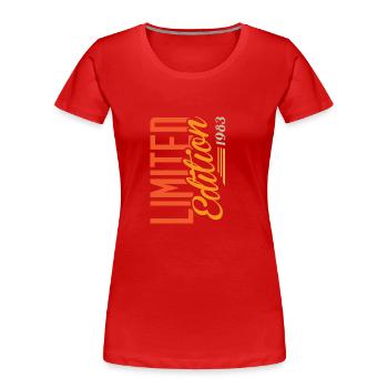 Millésime 1983 - T-shirt bio Premium Femme - rouge - Devant - Mia (176cm)