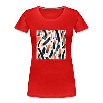Modernes Pinselstrichdesign - Frauen Premium Bio T-Shirt - Rot - Vorne - Mia (176cm)