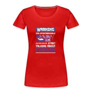 Joueur de cosplay - T-shirt bio Premium Femme - rouge - Devant - Mia (176cm)