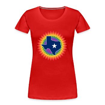 Texas Map Design für stolze LGBT+ Texaner - Frauen Premium Bio T-Shirt - Rot - Vorne - Mia (176cm)