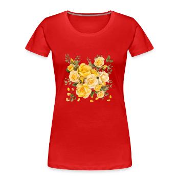 Le printemps envoie ses vœux - T-shirt bio Premium Femme - rouge - Devant - Mia (176cm)