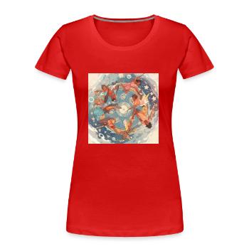 Boys in the Ocean - Women's Premium Organic T-Shirt - red - Front - Mia (176cm)