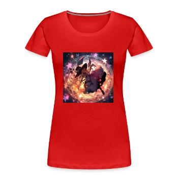 The Star Witch - Women's Premium Organic T-Shirt - red - Front - Mia (176cm)