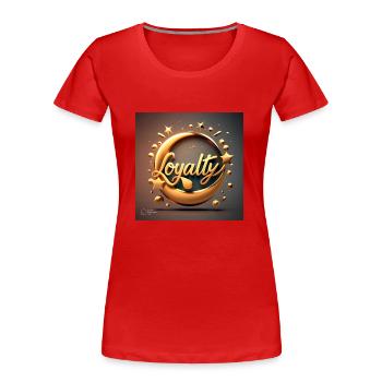 loyalty - Women's Premium Organic T-Shirt - red - Front - Mia (176cm)