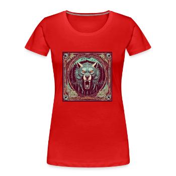 Werwolf - Frauen Premium Bio T-Shirt - Rot - Vorne - Mia (176cm)