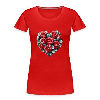Valentine's Day Love Engagement Mother's Day Wedding - Women's Premium Organic T-Shirt - red - Front - Mia (176cm)