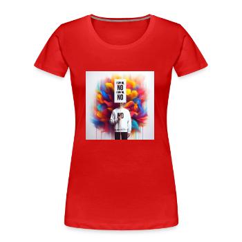 Je dis Non et Non est Non, allons-nous tous, avec courage, s - T-shirt bio Premium Femme - rouge - Devant - Mia (176cm)
