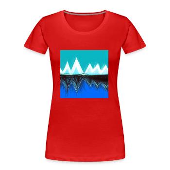 Traumhafte Höhen und verborgene Tiefen - Frauen Premium Bio T-Shirt - Rot - Vorne - Mia (176cm)