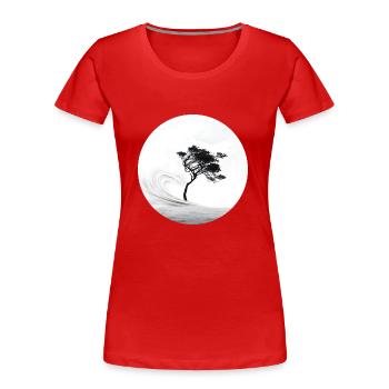 Un petit arbre dans la tempête - T-shirt bio Premium Femme - rouge - Devant - Mia (176cm)